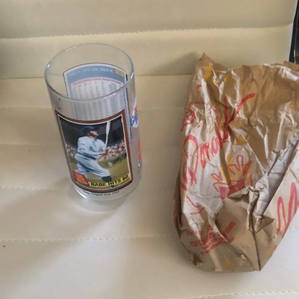 McDonald's Glass with Red, Yellow, Blue Artwork